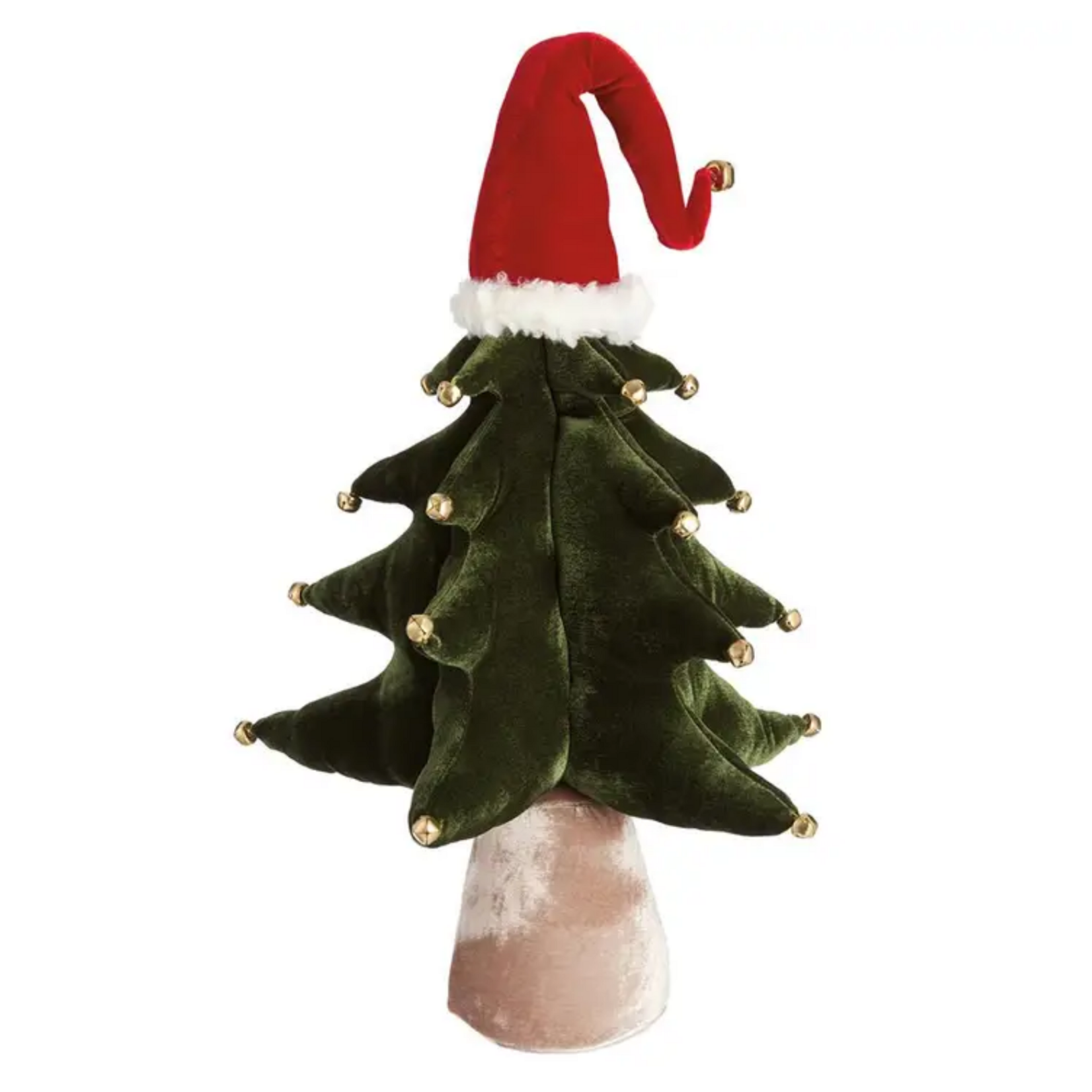 Velvet Jingle Bell Tree with Santa Hat