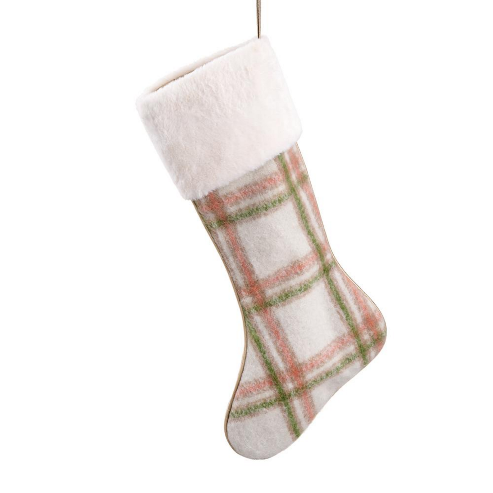 Plaid Stocking Fur Cuff