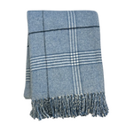 Windowpane Plaid Throw - Denim