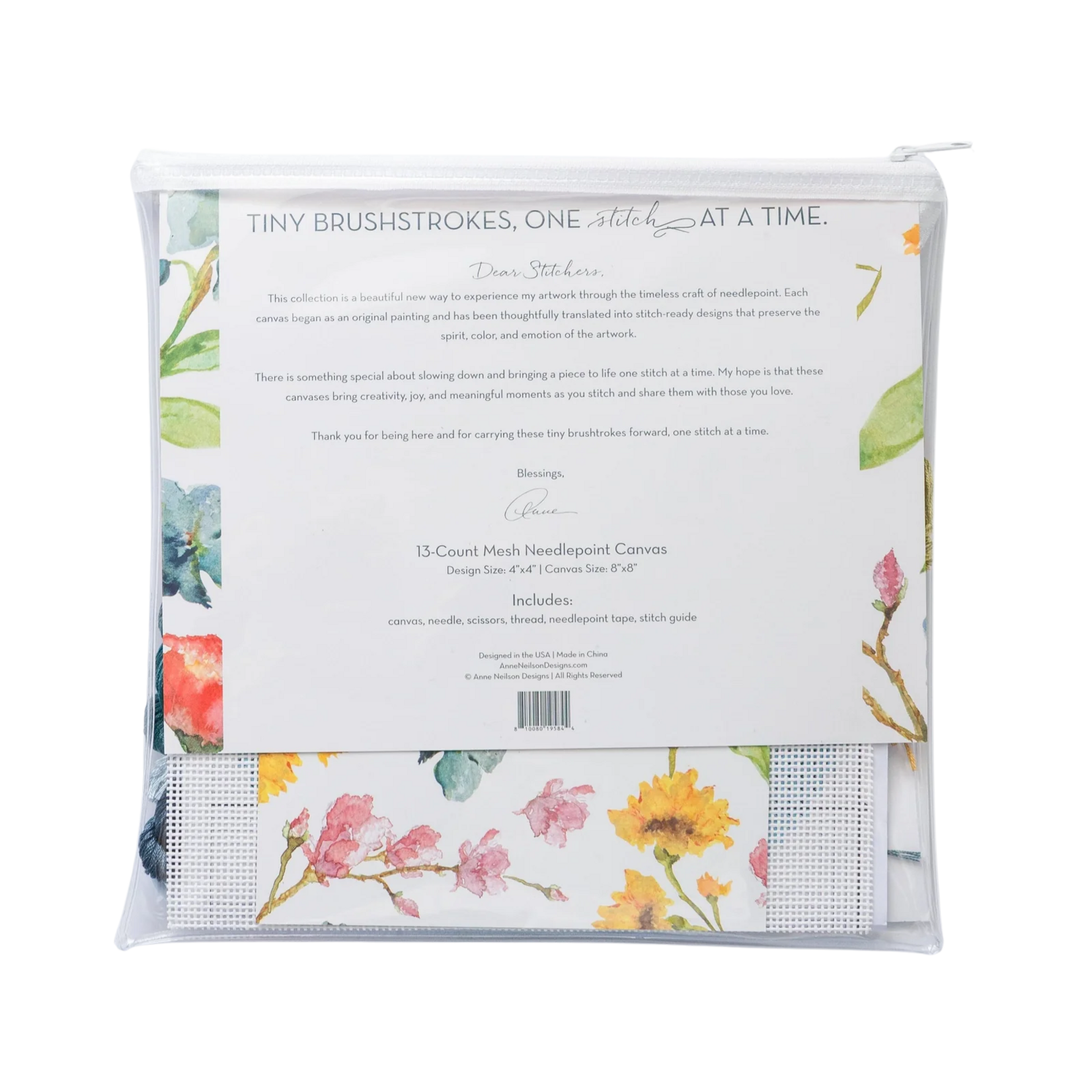 Abide Floral Beginner Needlepoint Kit