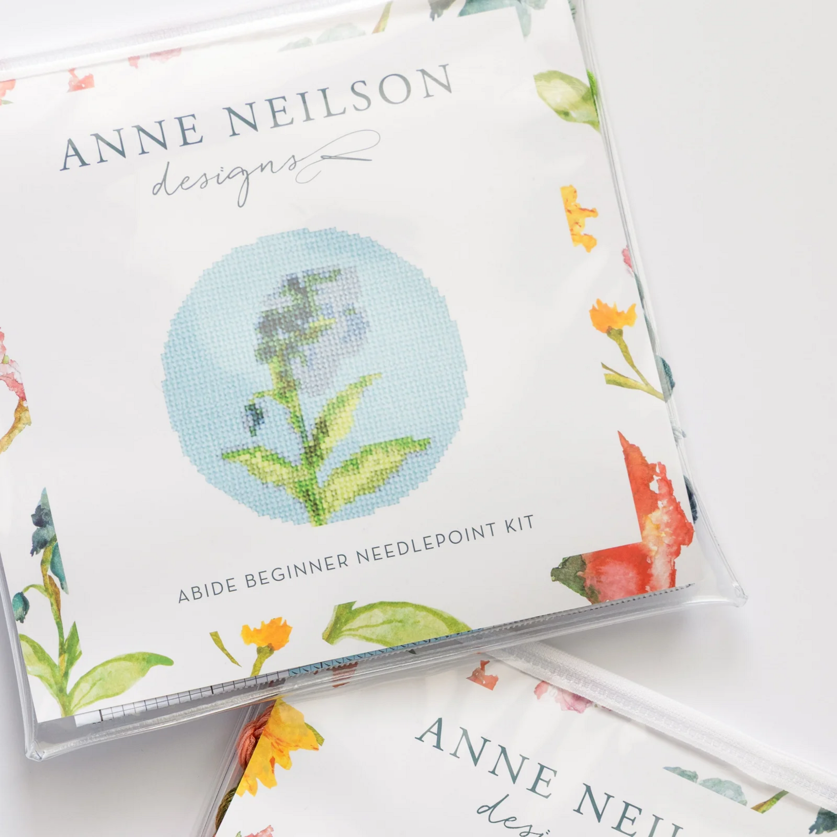 Abide Floral Beginner Needlepoint Kit