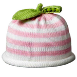 Margareta Horn Pink & White Striped Sweet Pea Knit Hat - 3-6 months