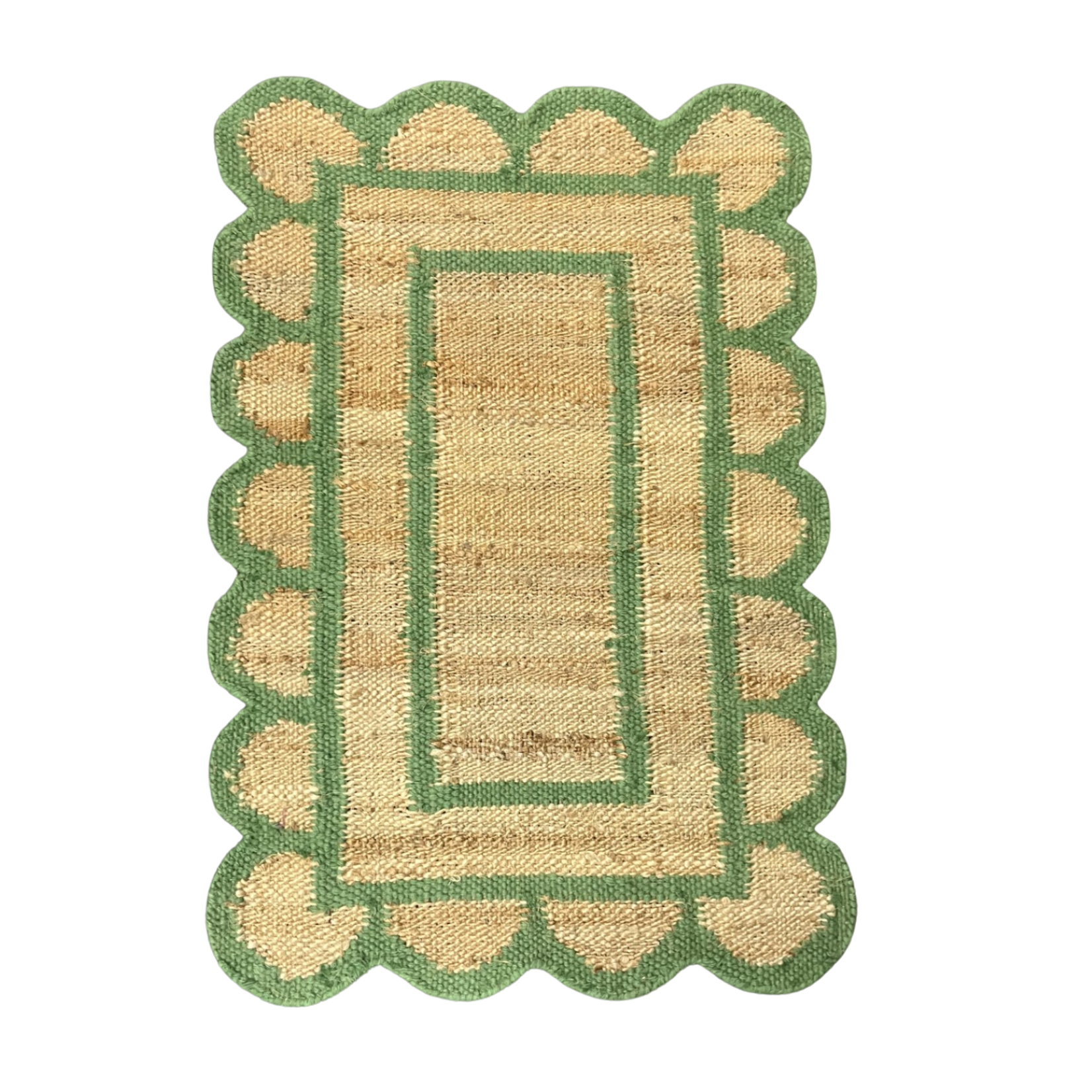 Wool and Jute Scalloped Rug - 2'x3' (Additional Colors Available)