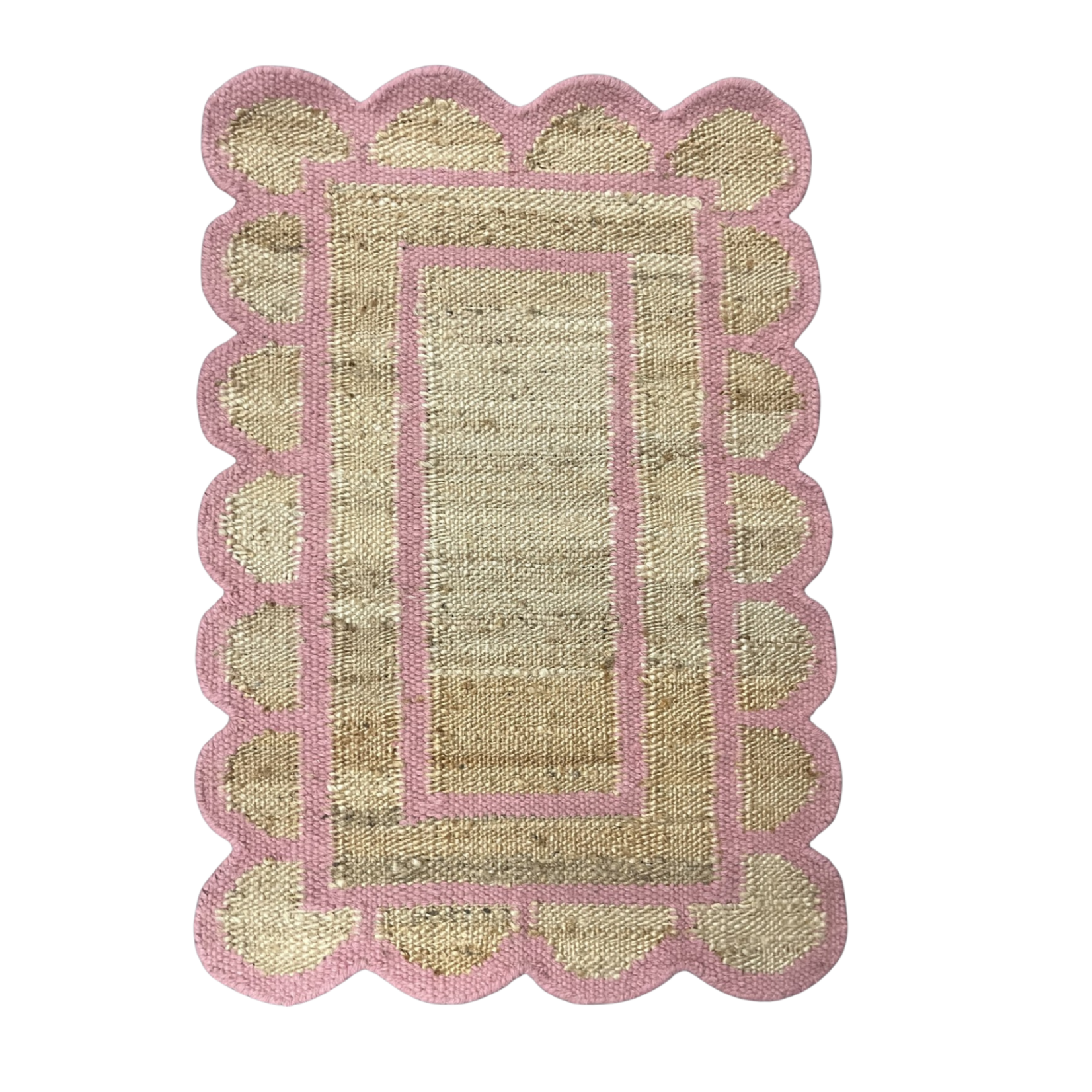 Wool and Jute Scalloped Rug - 2'x3' (Additional Colors Available)