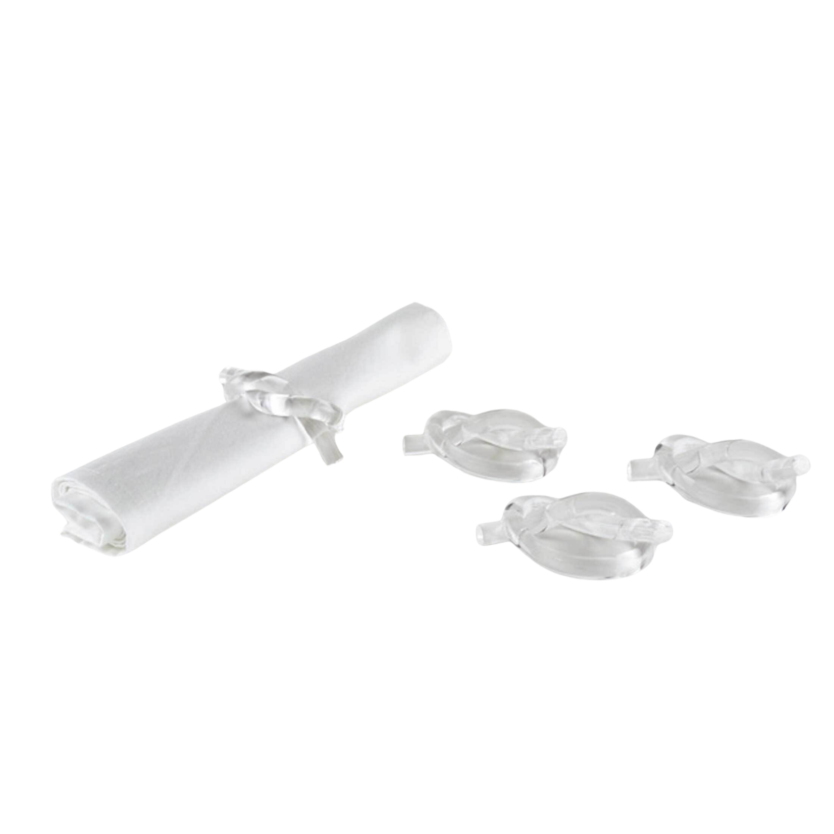 Lucite Napkin Ring Knot Set of 4