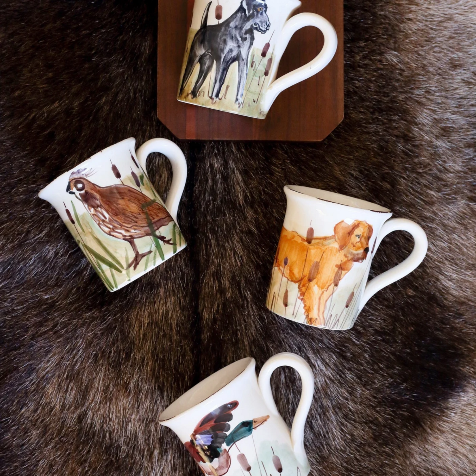 Vietri Vietri Wildlife Black Hunting Dog Mug