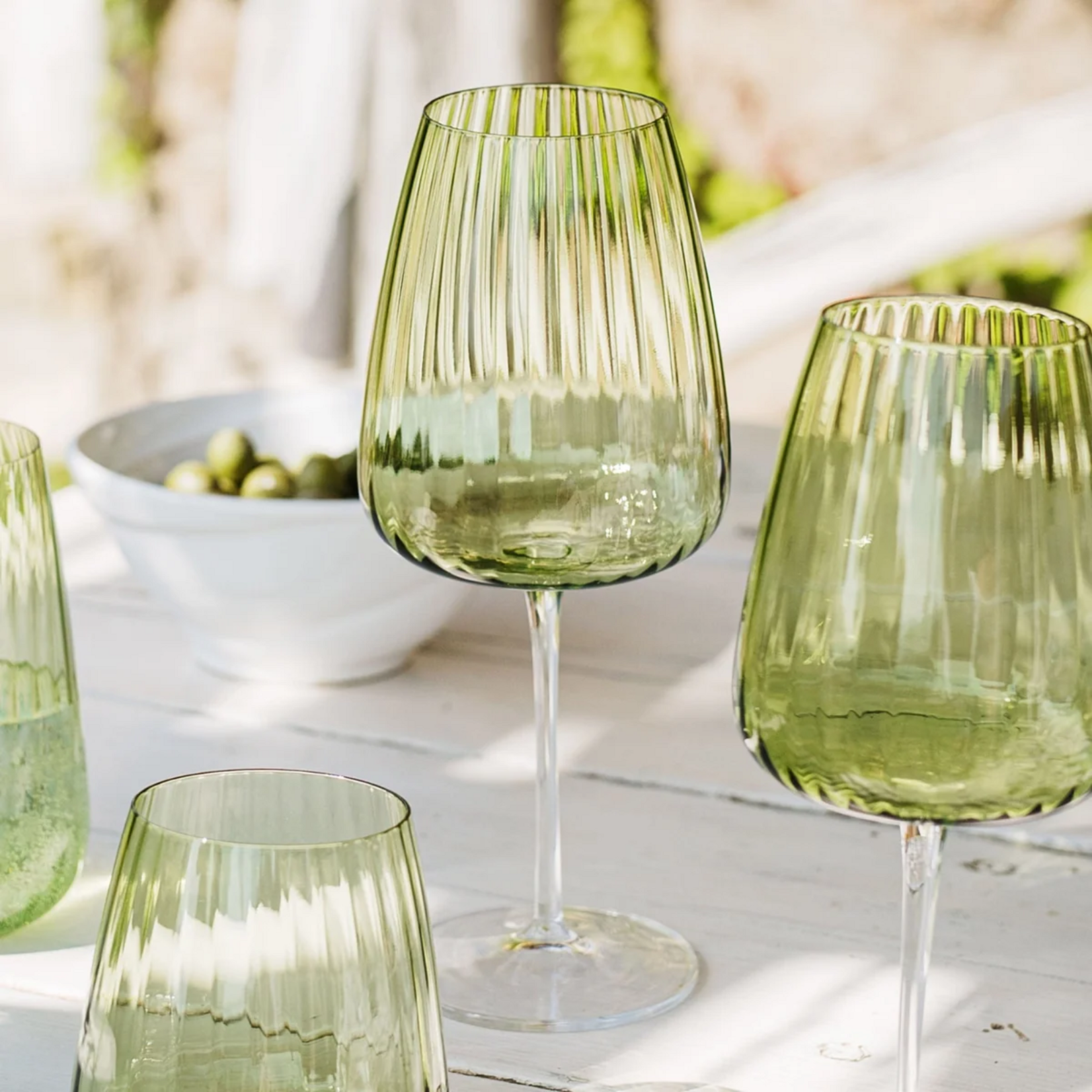 Vietri Vietri Francesca Green Wine Glass