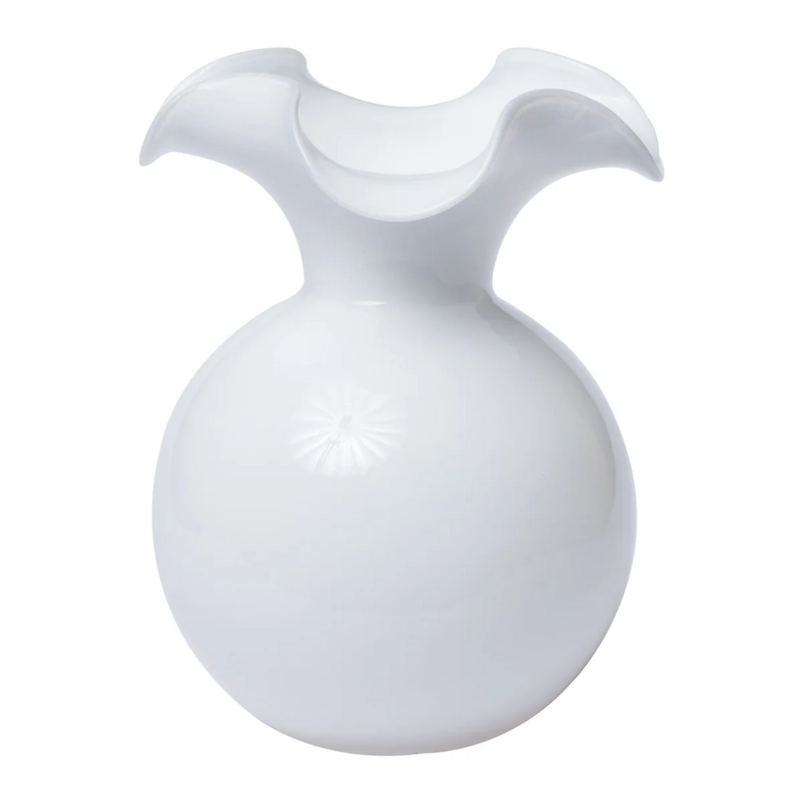 Vietri Vietri Hibiscus Glass White Medium Fluted Vase