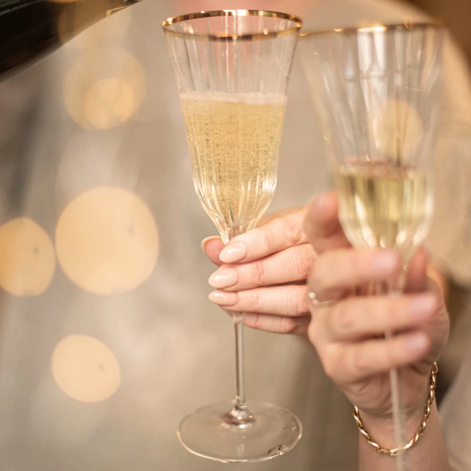 Vietri Vietri Natalia Gold Champagne Glass