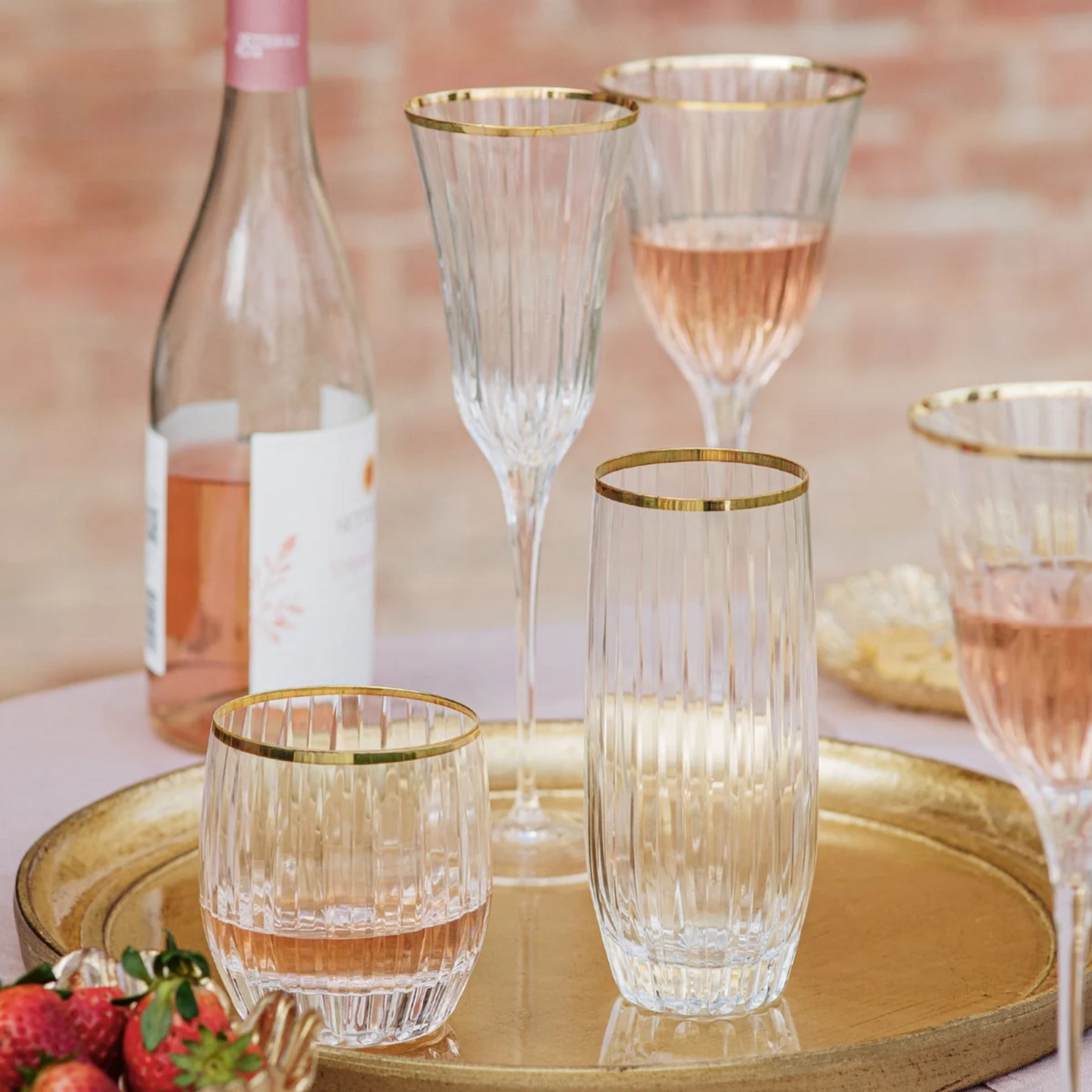 Vietri Vietri Natalia Gold Champagne Glass