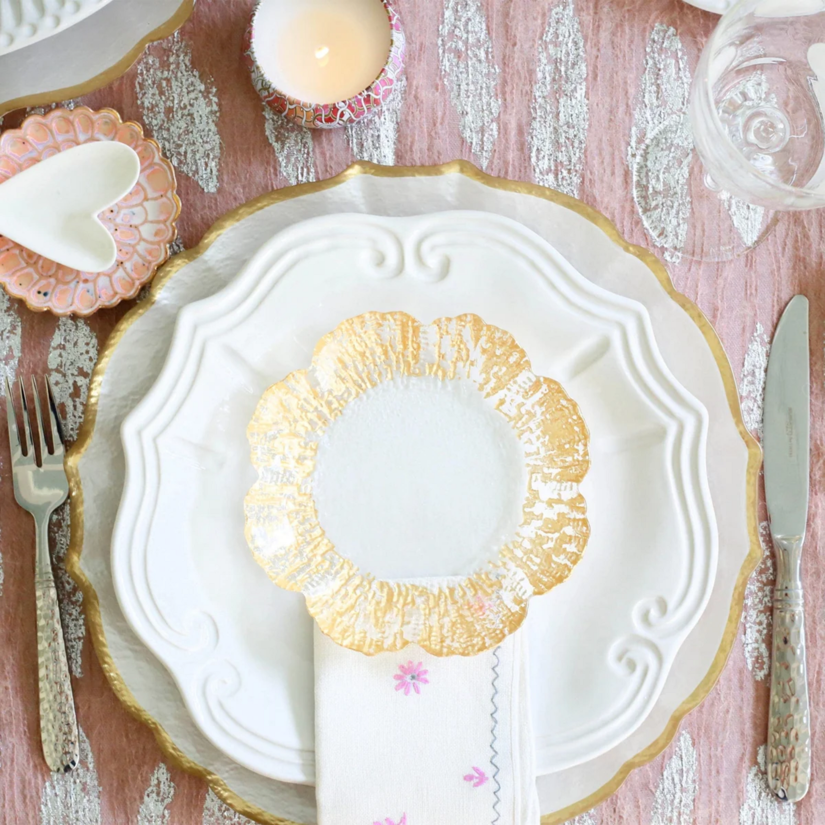 Vietri Vietri Rufolo Glass Gold Canape Plate