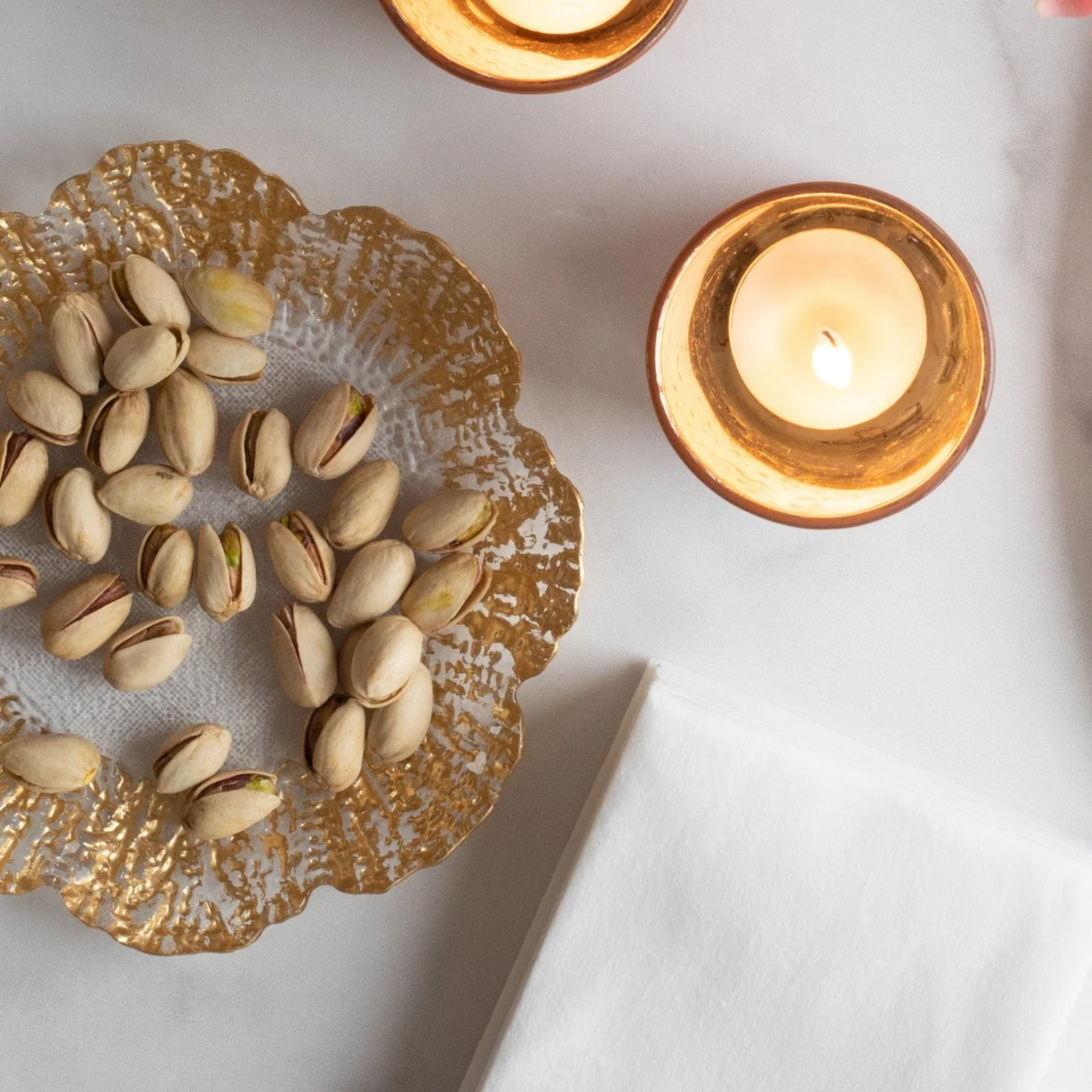 Vietri Vietri Rufolo Glass Gold Canape Plate