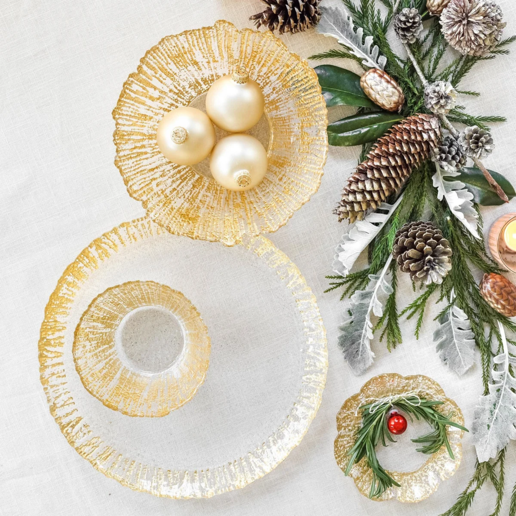 Vietri Vietri Rufolo Glass Gold Small Deep Bowl