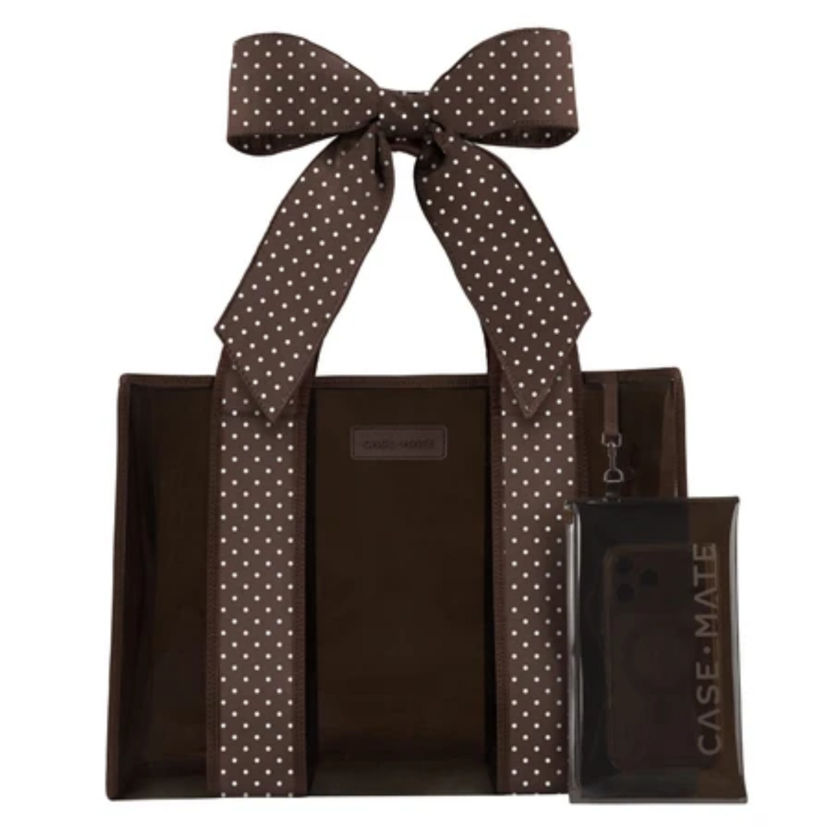 Case Mate Jelly Tote with Phone Pouch Espresso Dot Bow