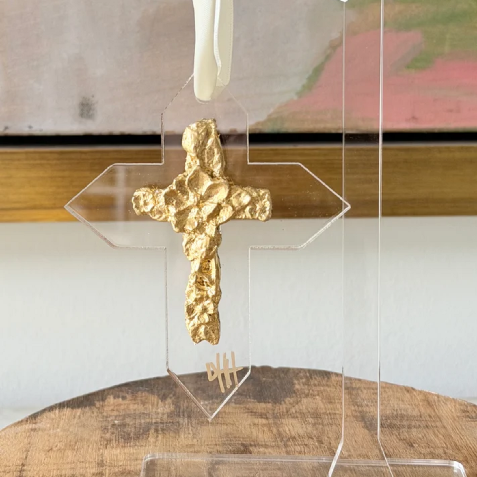 Debra Hewitt Cross with Flower Ornament