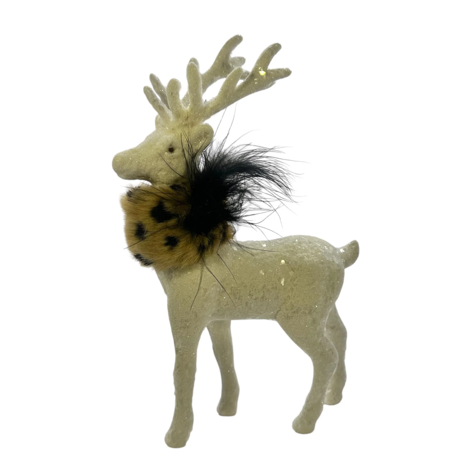 Blitzen with Leopard Scarf - Cream