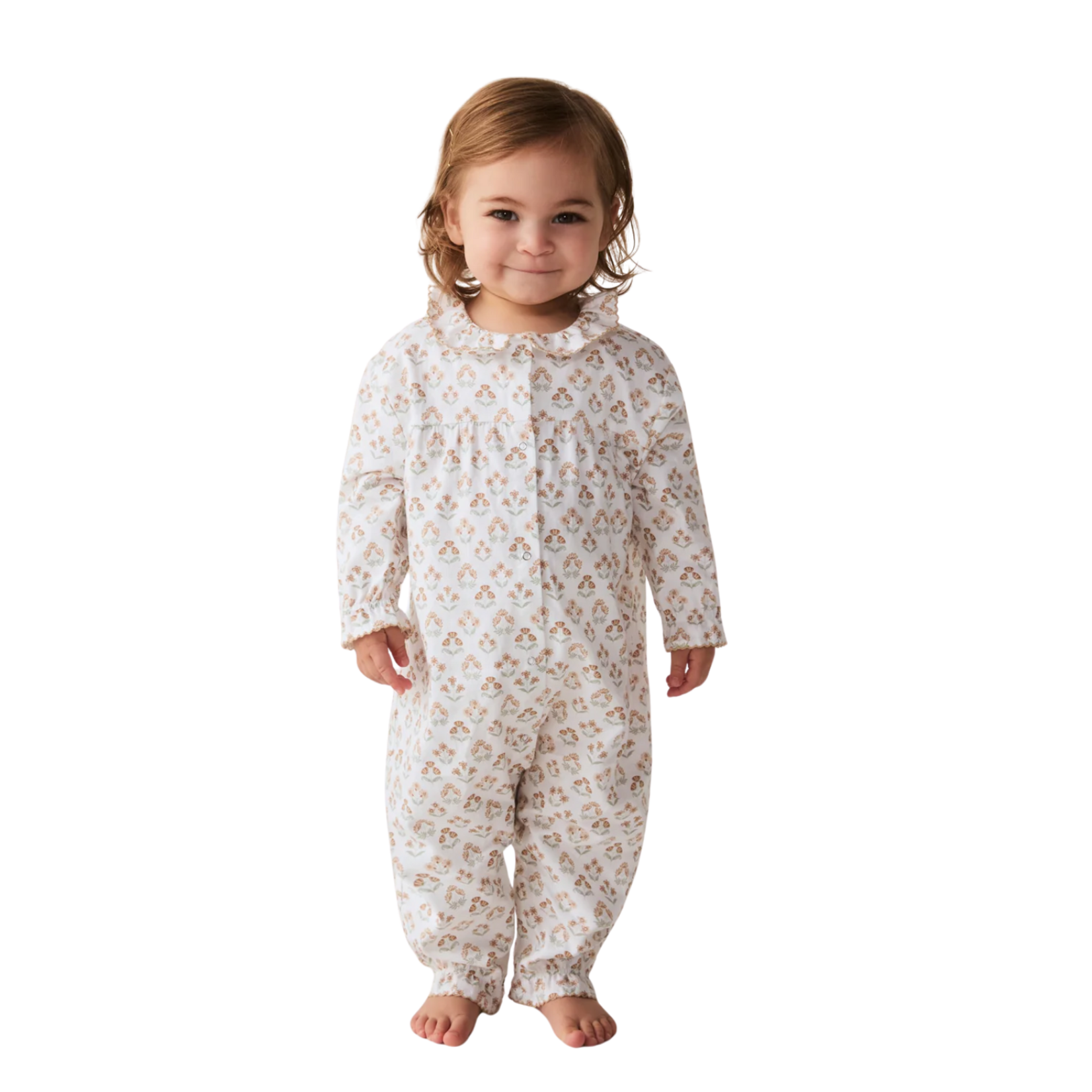 Petite Plume Baby Twill Madeline Romper Estate Garden