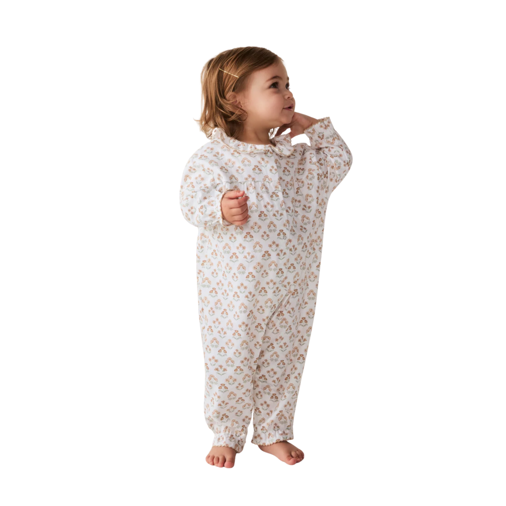 Petite Plume Baby Twill Madeline Romper Estate Garden