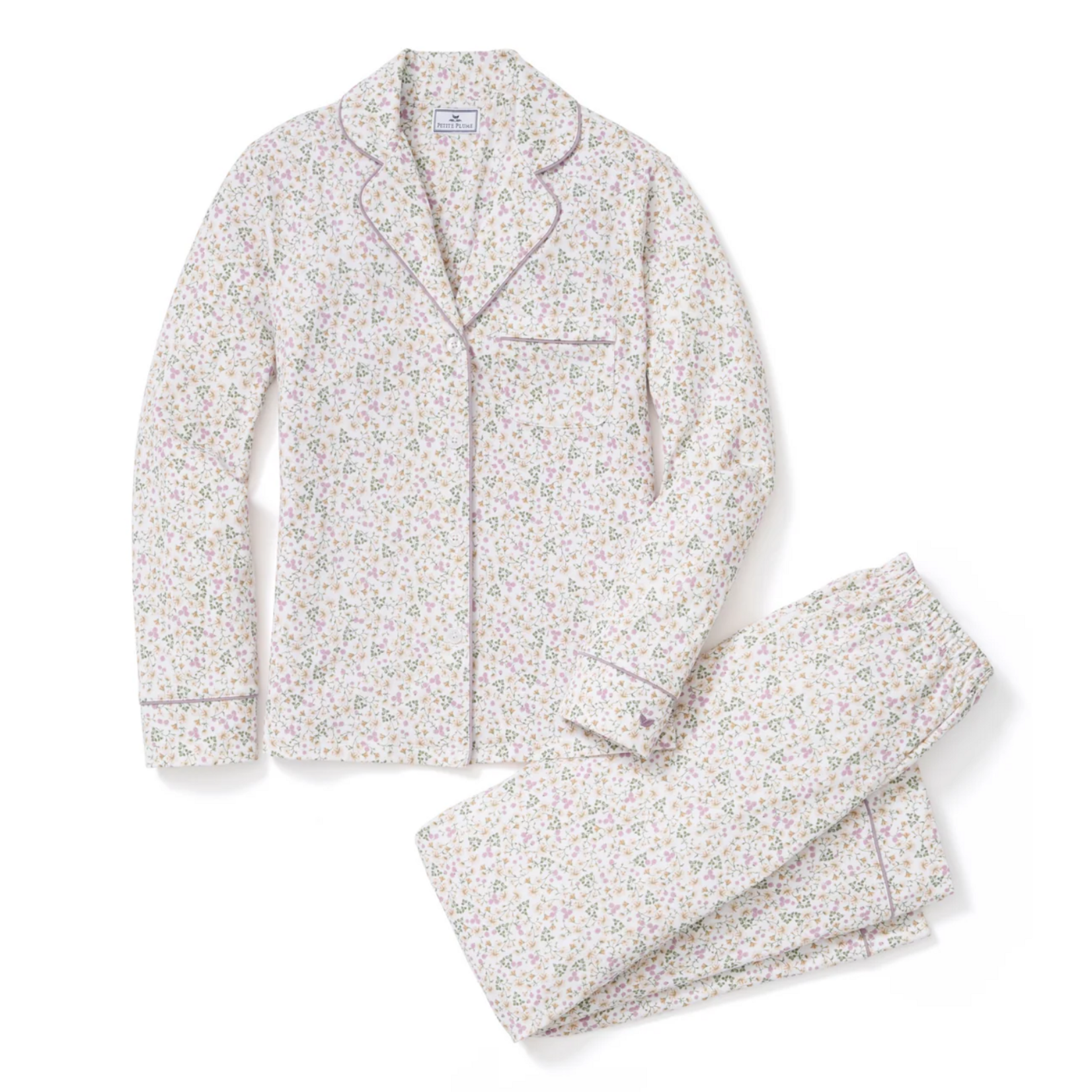 Petite Plume Women's Pima Pajama Set Meadow Bloom