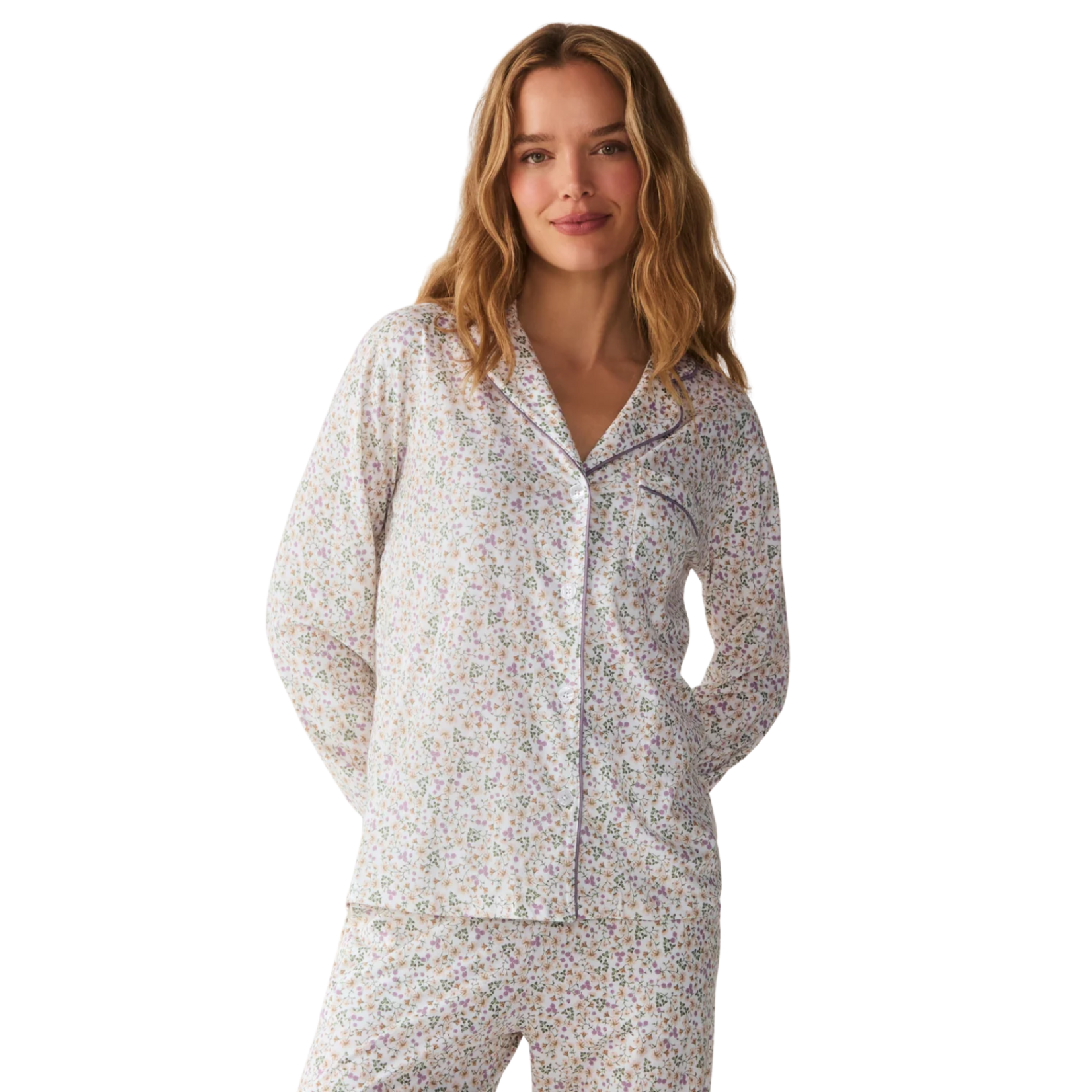 Petite Plume Women's Pima Pajama Set Meadow Bloom