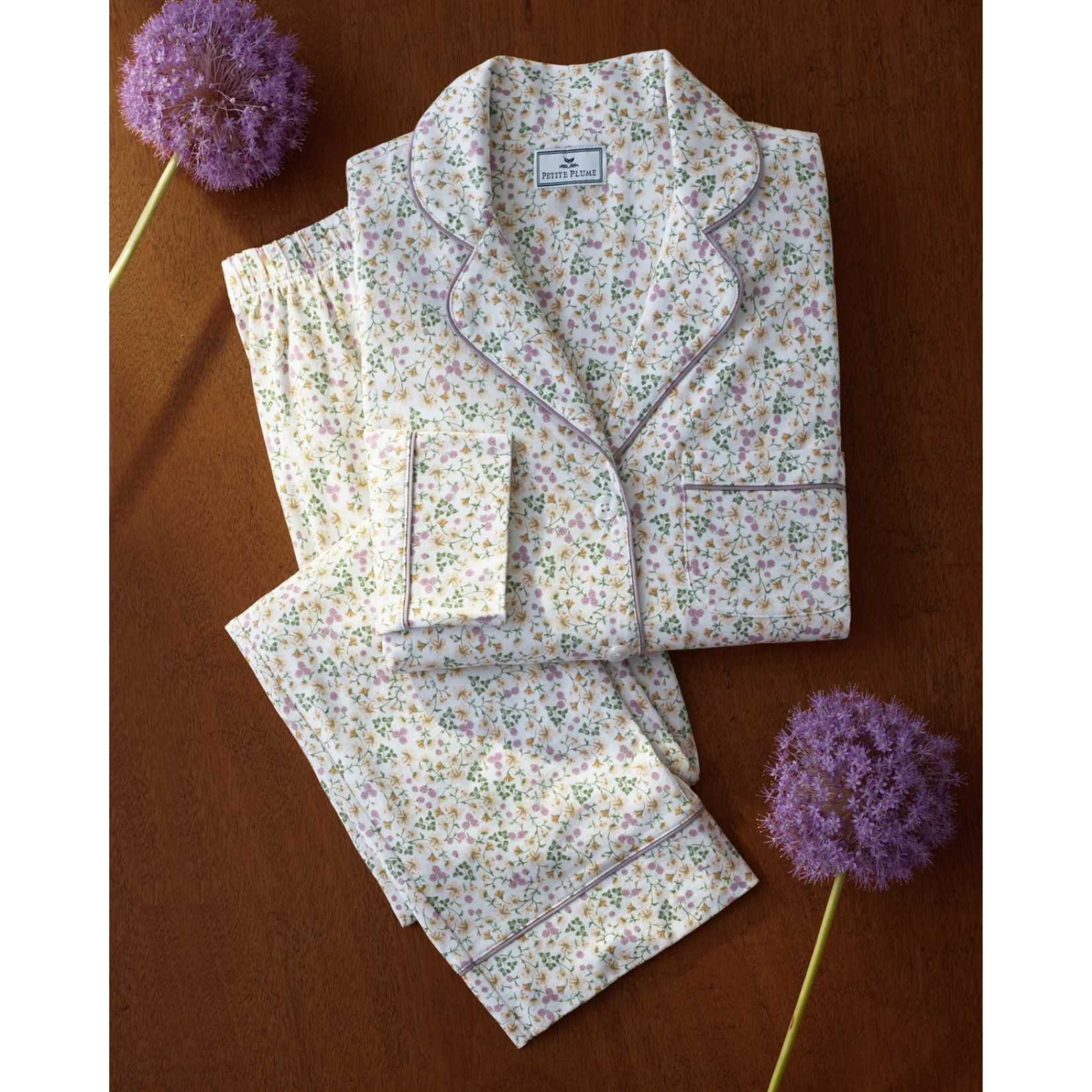Petite Plume Women's Pima Pajama Set Meadow Bloom