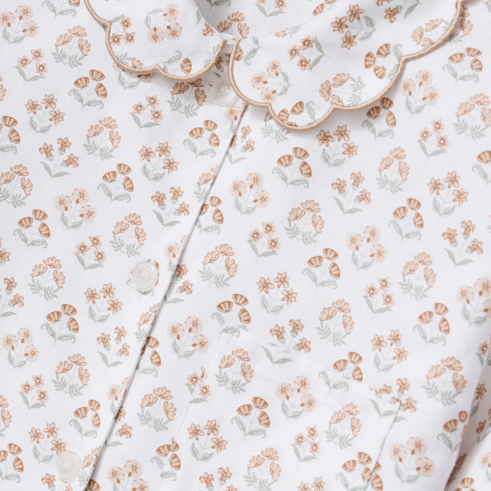 Petite Plume Women's Twill Colette Pajama Set Estate Garden