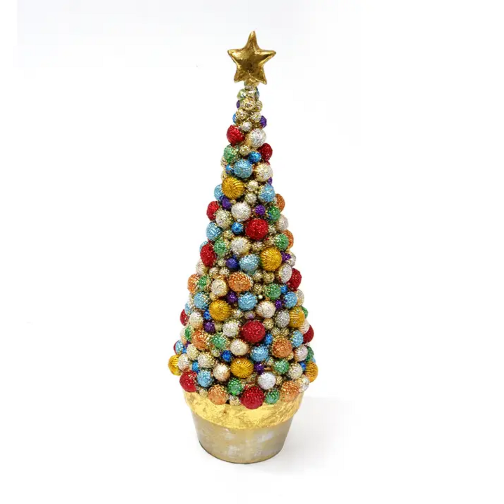 9" Bolsie Cone Tree - Ivory/Multicolor