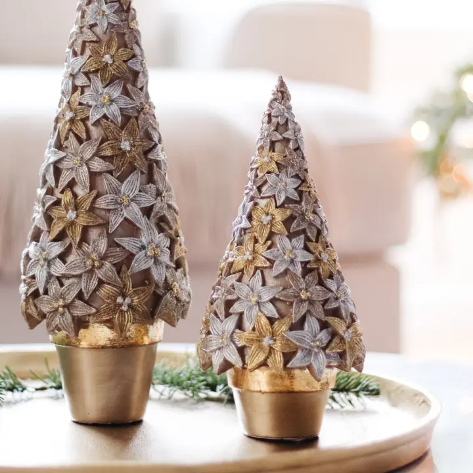 9" Stargazer Cone Tree - Dark Champagne