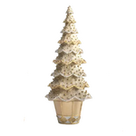 13" Layered Beaded Neo Cone Tree - Dark Champagne