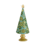 9.5" Blossom Cone Tree with Star - Evergreen