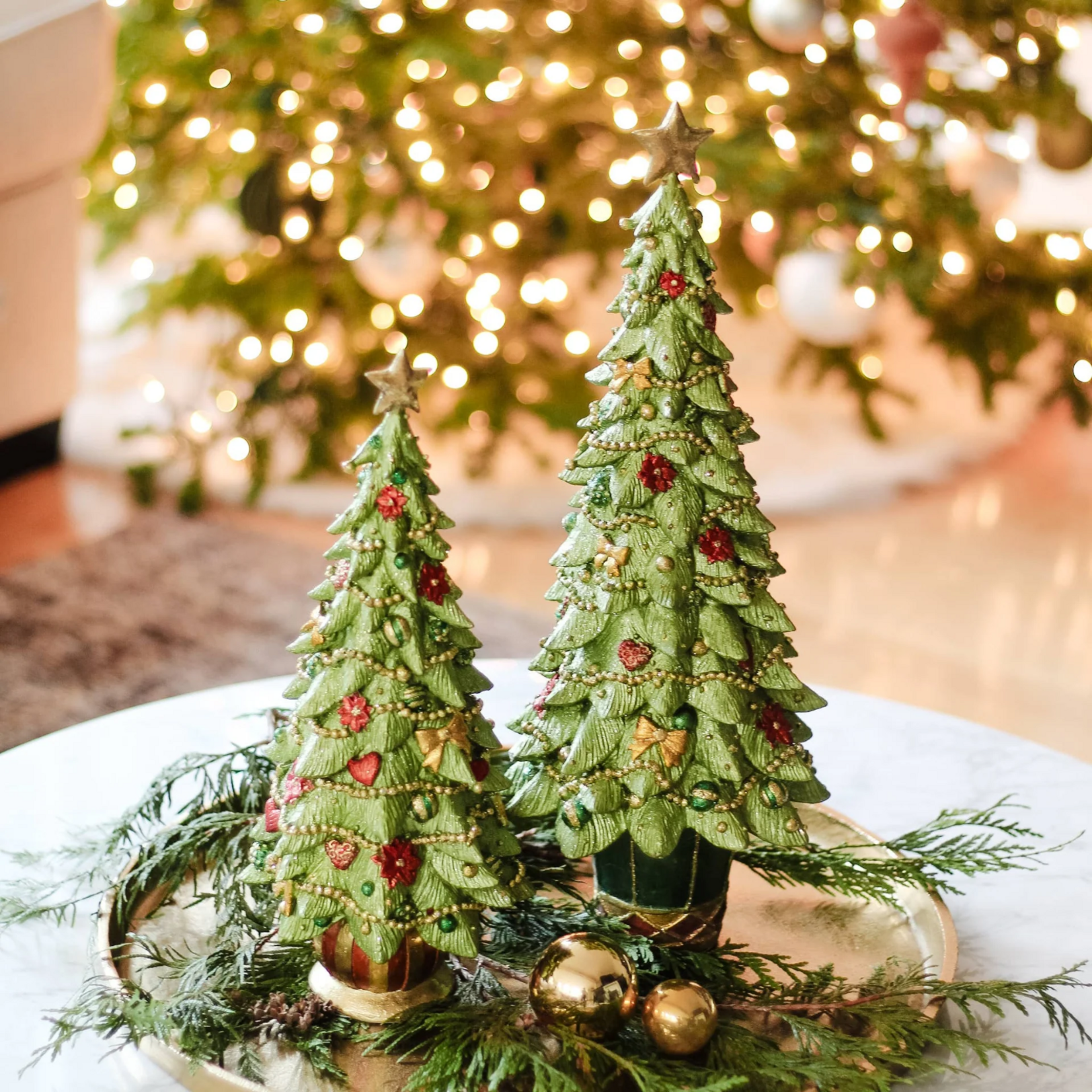 17" Merry Traditions Cone Tree - Blooming Lime