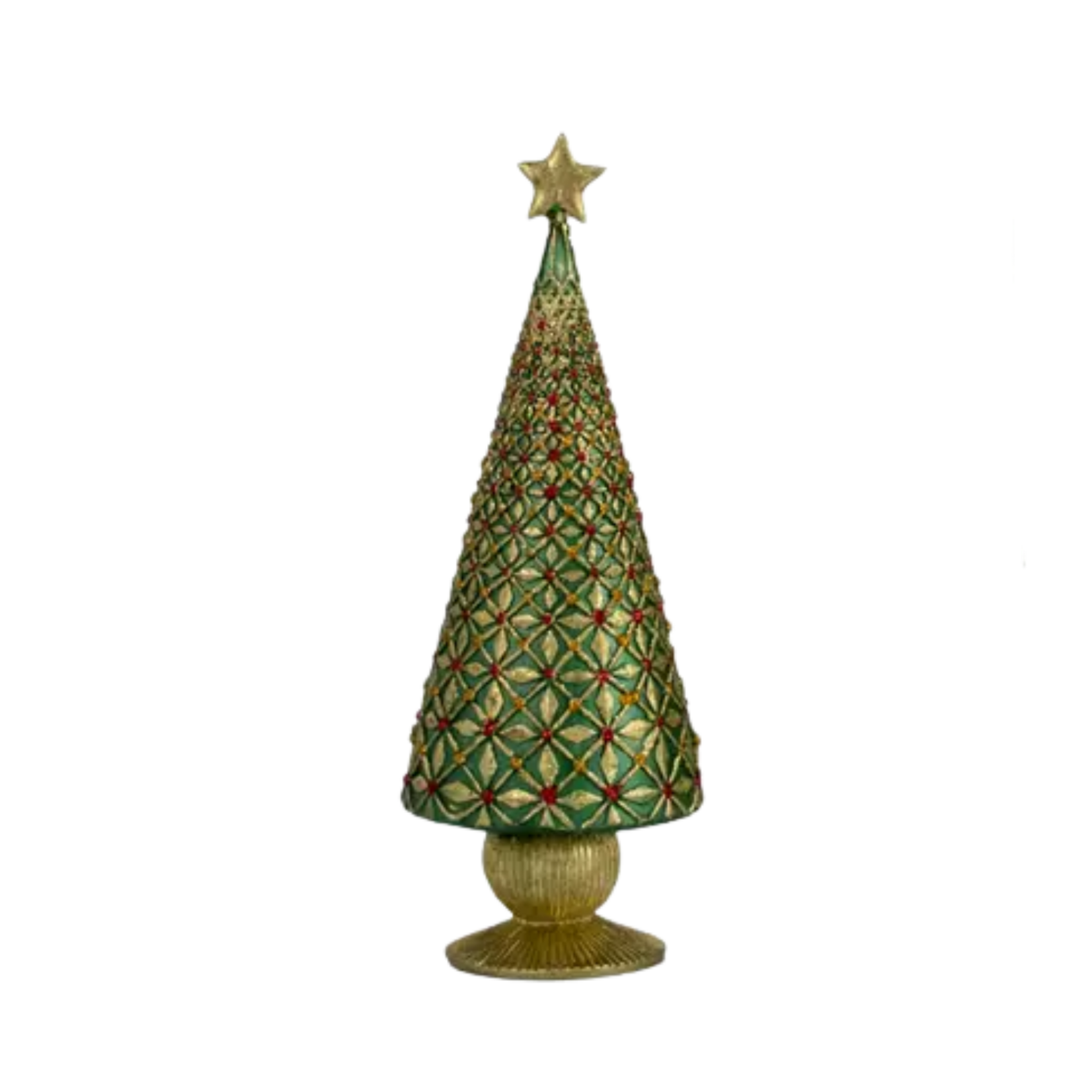 9" Diamond Burst Cone Tree - Traditional Green