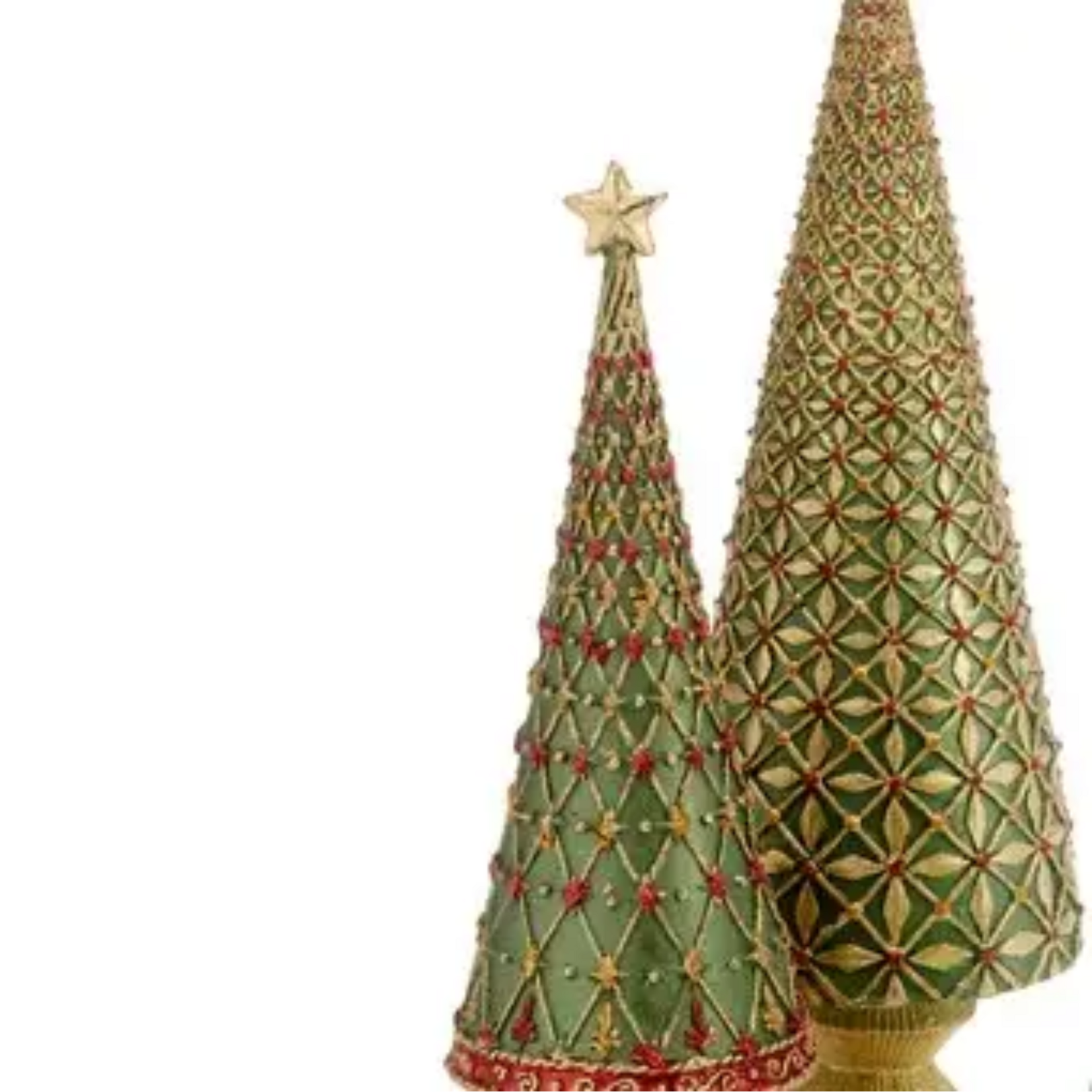 9" Diamond Burst Cone Tree - Traditional Green