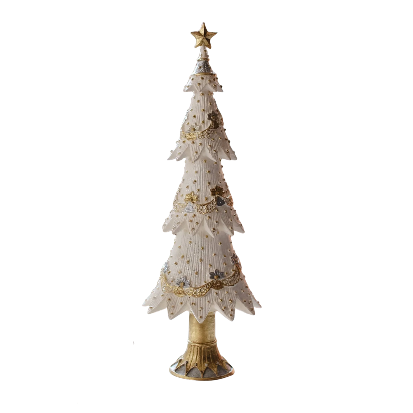 17 " Floral Swirly Garland Neo Tree - Ivory