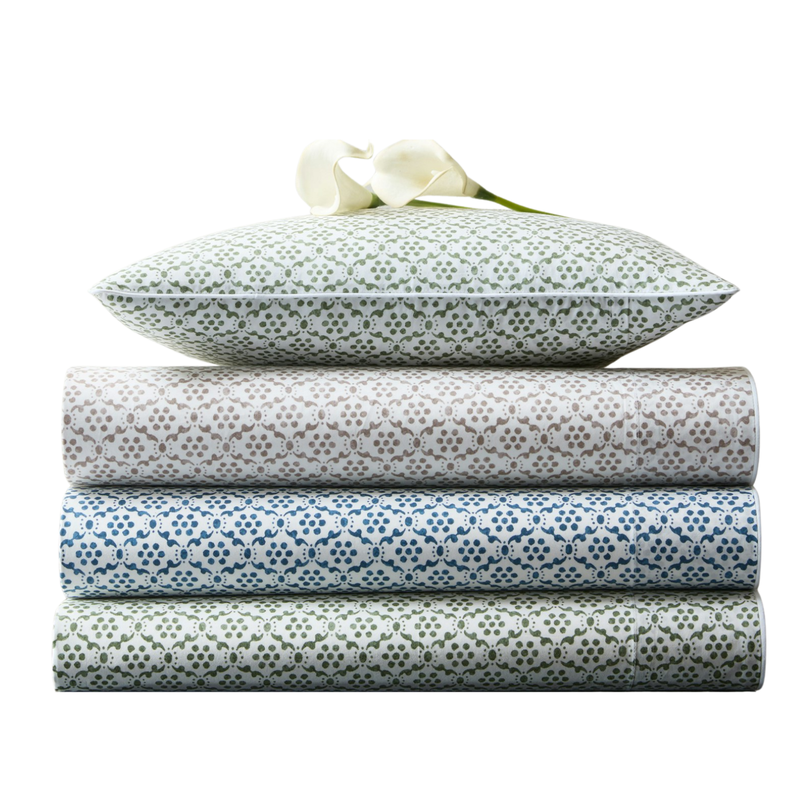 Matouk Matouk Laksha Full/Queen Duvet Cover - Moss