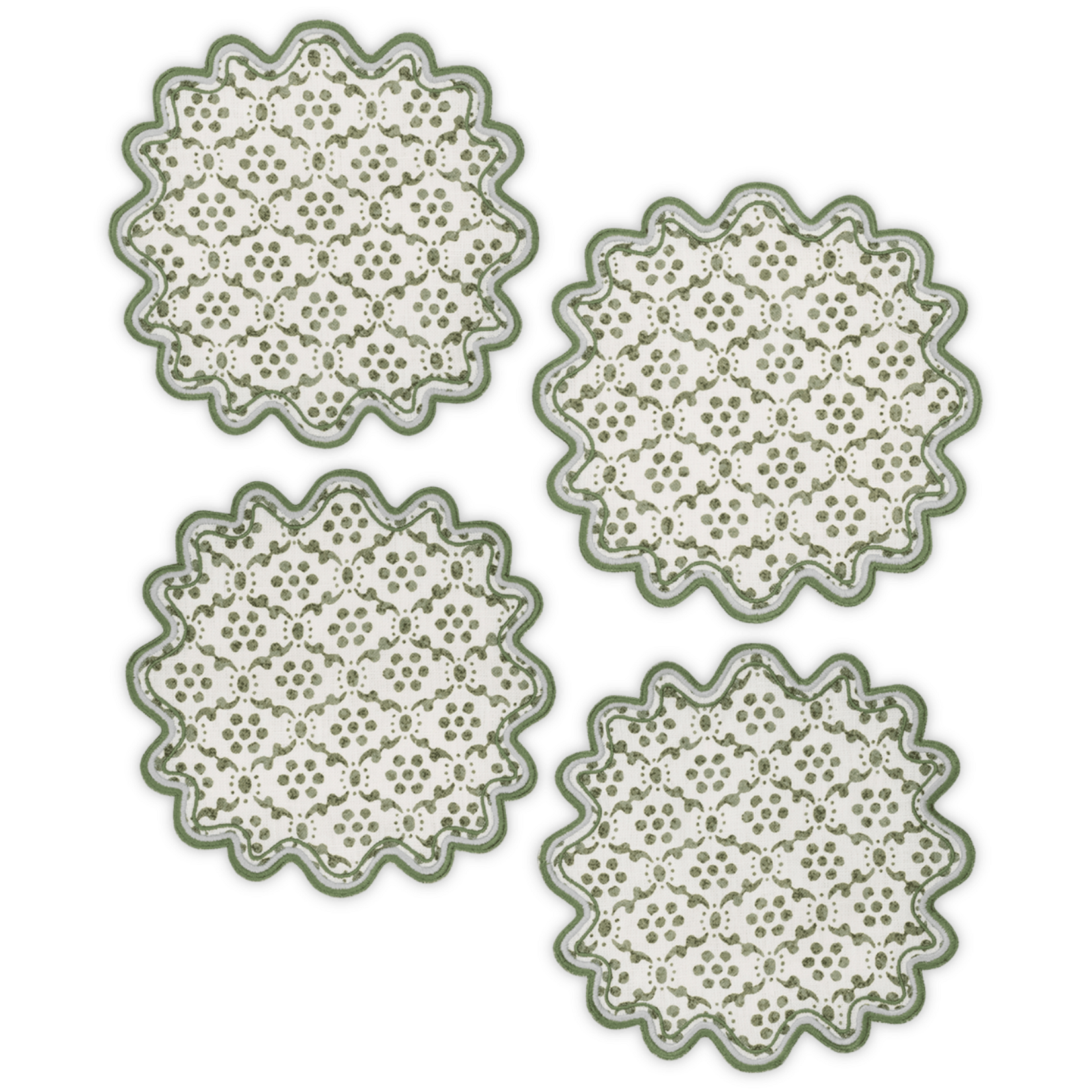 Matouk Matouk Laksha Cocktail Napkins Set of 4 - Clover