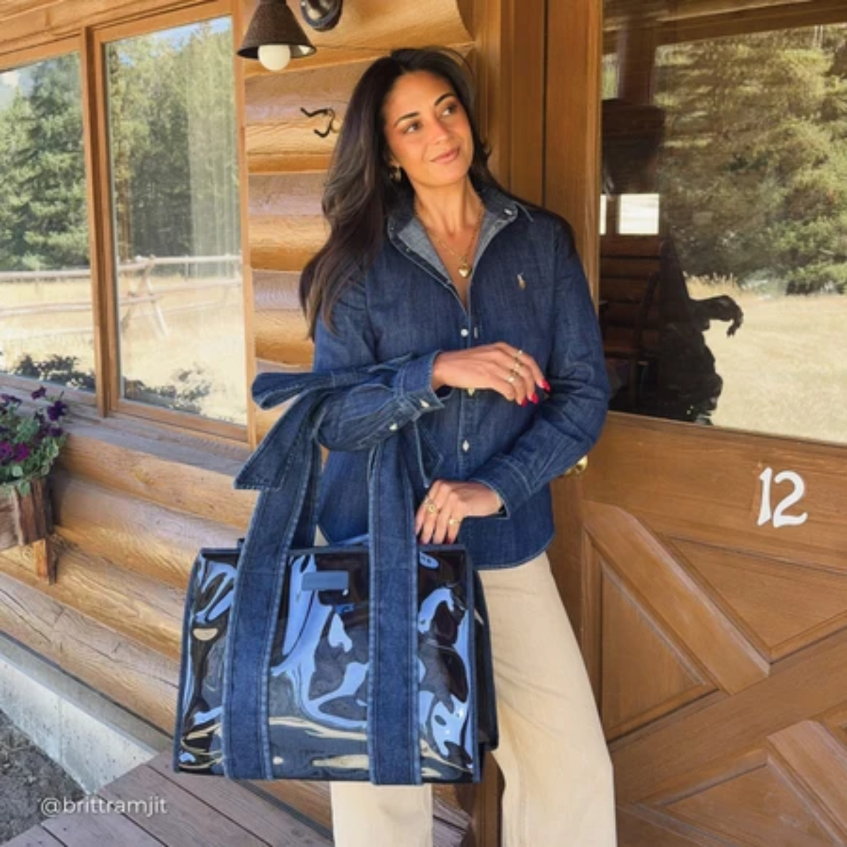 Case Mate Jelly Tote with Phone Pouch Denim Bow