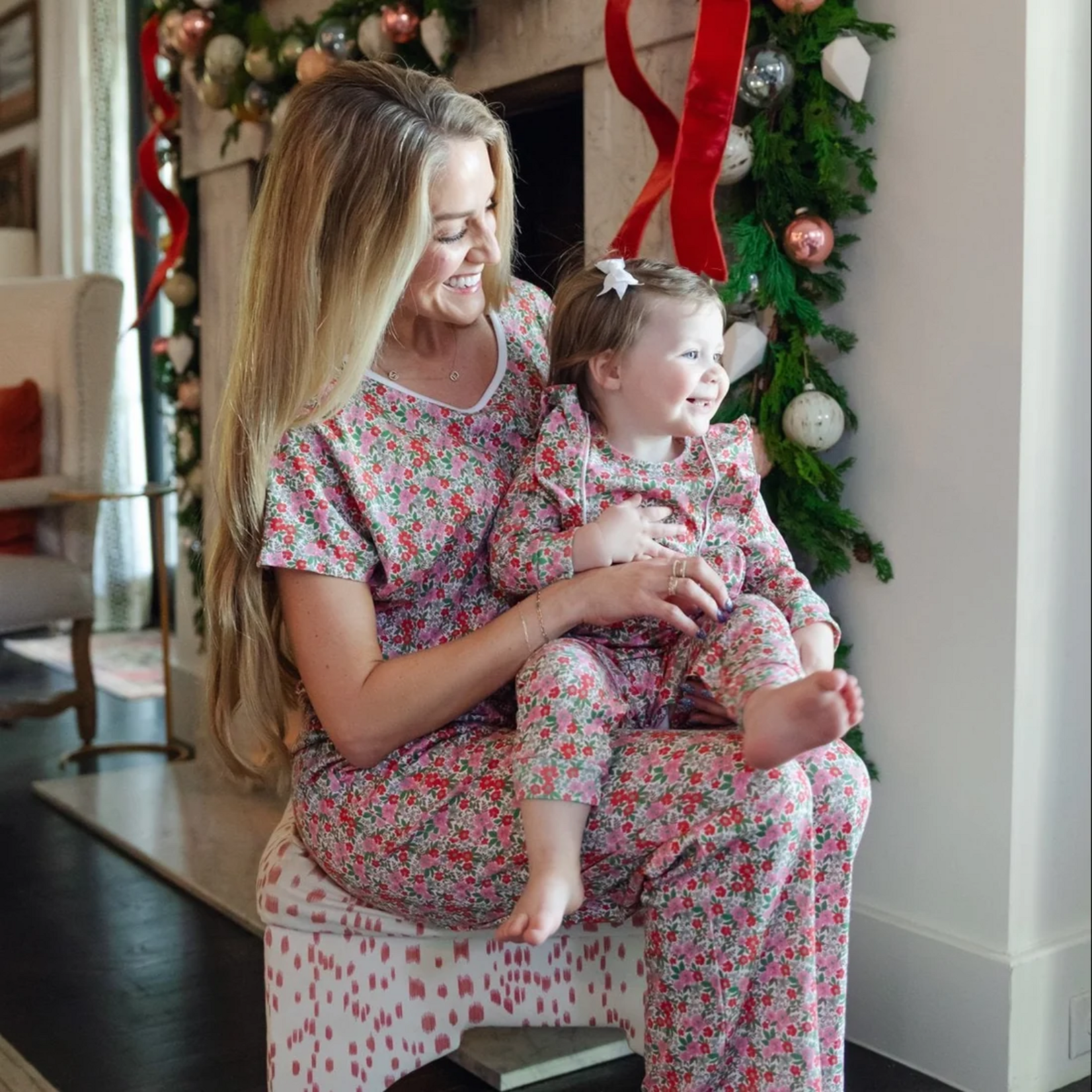 Lila + hayes Evelyn Girls Romper - Floral Noel