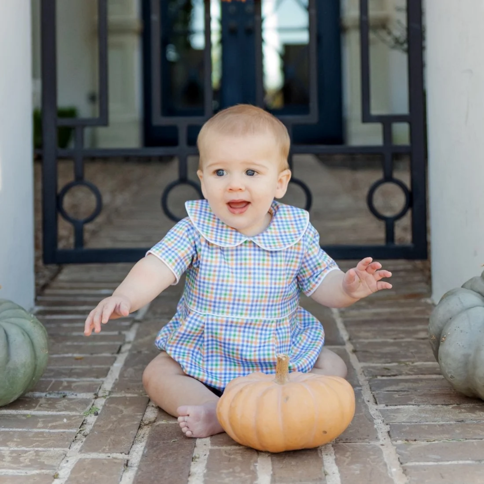 Lila + hayes Palmer Boys Bubble - Harvest Gingham