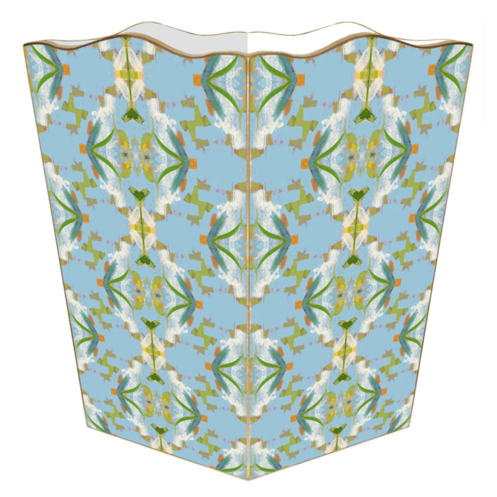 Marye- Kelley English Garden Blue by Laura Park Scalloped Wastebasket