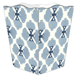 Marye- Kelley Allison Blue Scalloped  Wastebasket