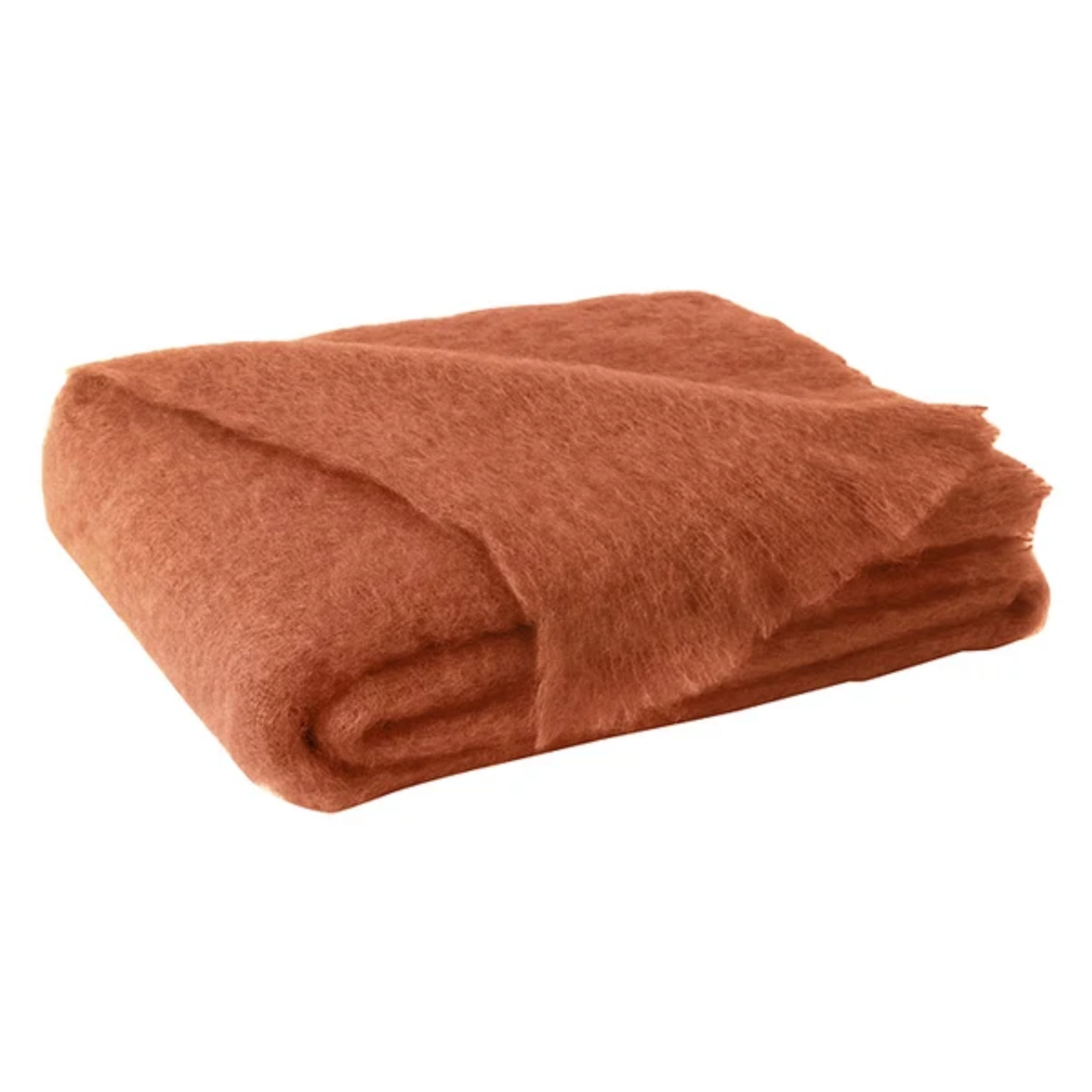 Persimmon Brushed Mohair Throw