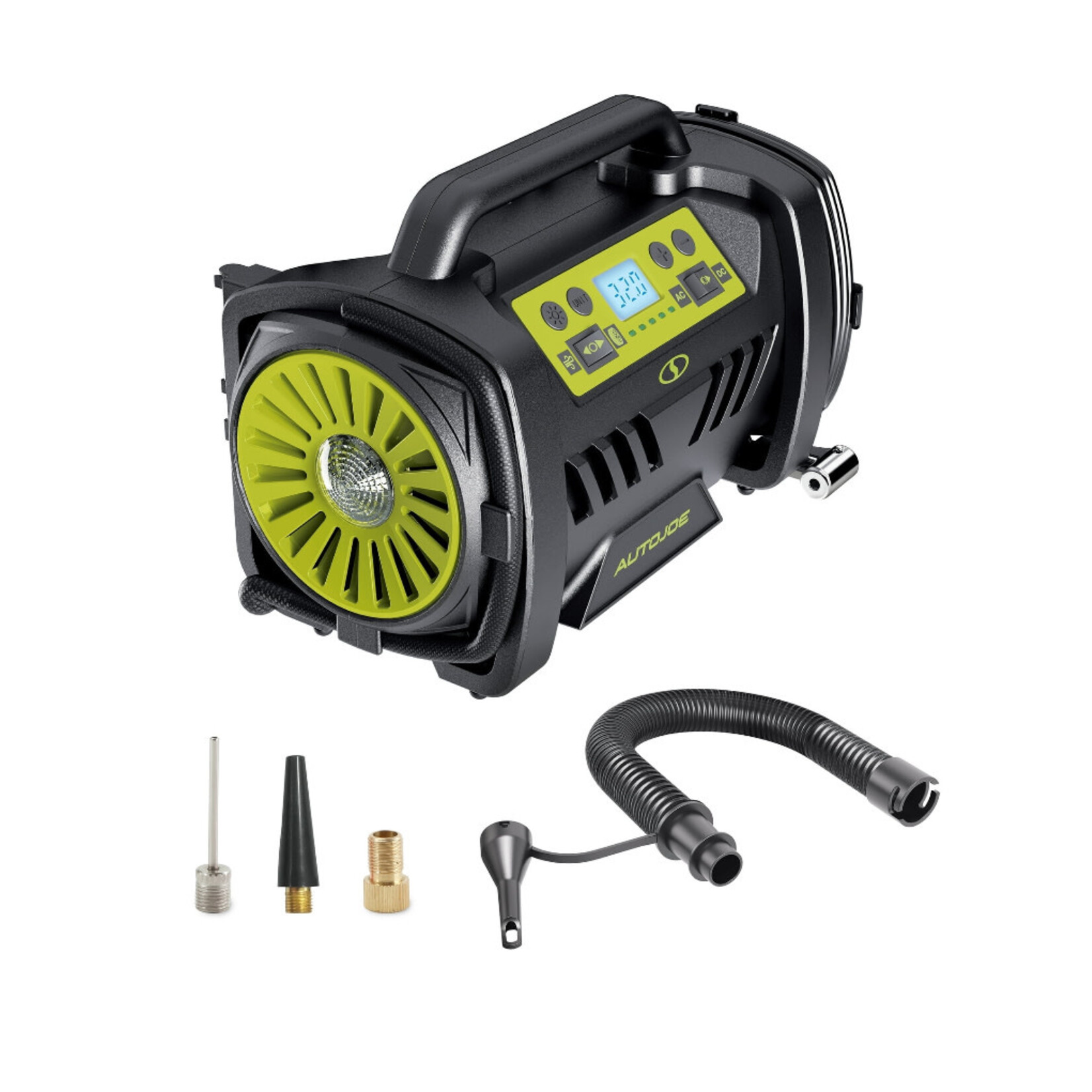Discount Central AUTO JOE ATJ-AIR1-HYB Hybrid 12-Volt/110-Volt AC High Volume Tire Inflator/Deflator ; w/ Digital Pre