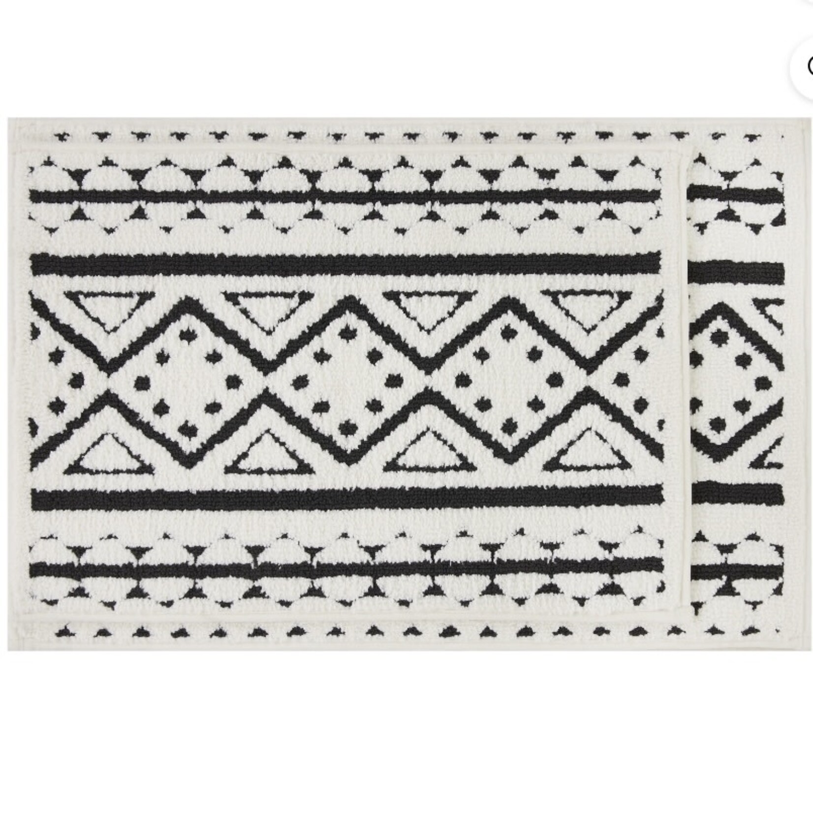 Discount Central Better homes and garden 2pc off white and black bath rug set