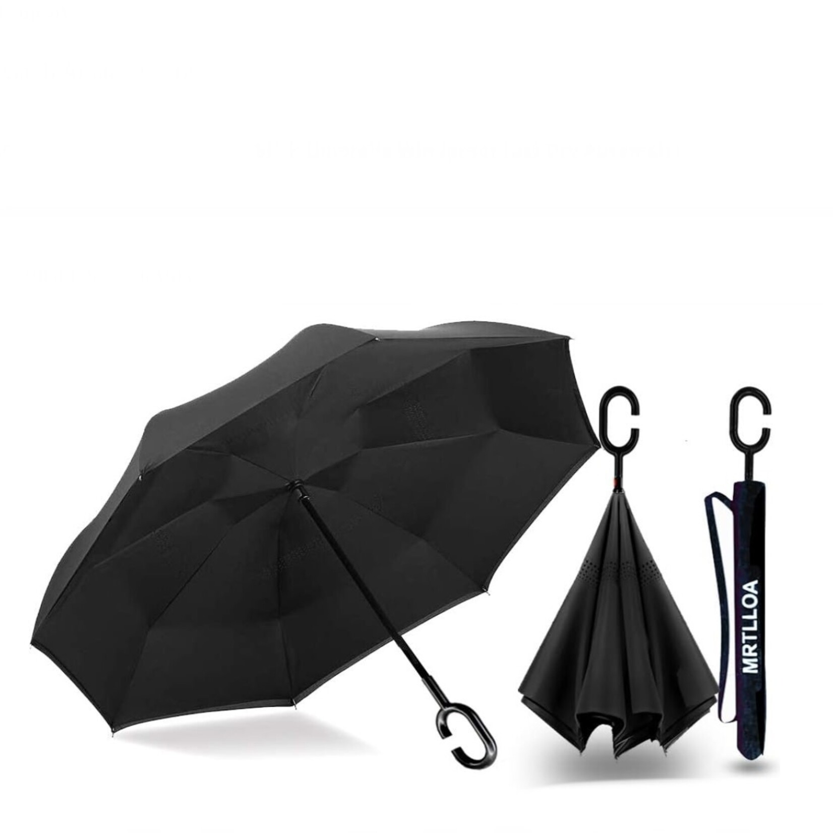 Discount Central MRTLLOA Windproof Inverted Reverse Umbrella with UV Protection, C-Shaped