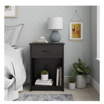Discount Central Mainstays Classic Nightstand with Drawer, Black Oak