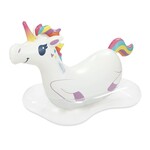 Discount Central Inflatable Unicorn Ride-on Pool Float, White, for Kids and Adults