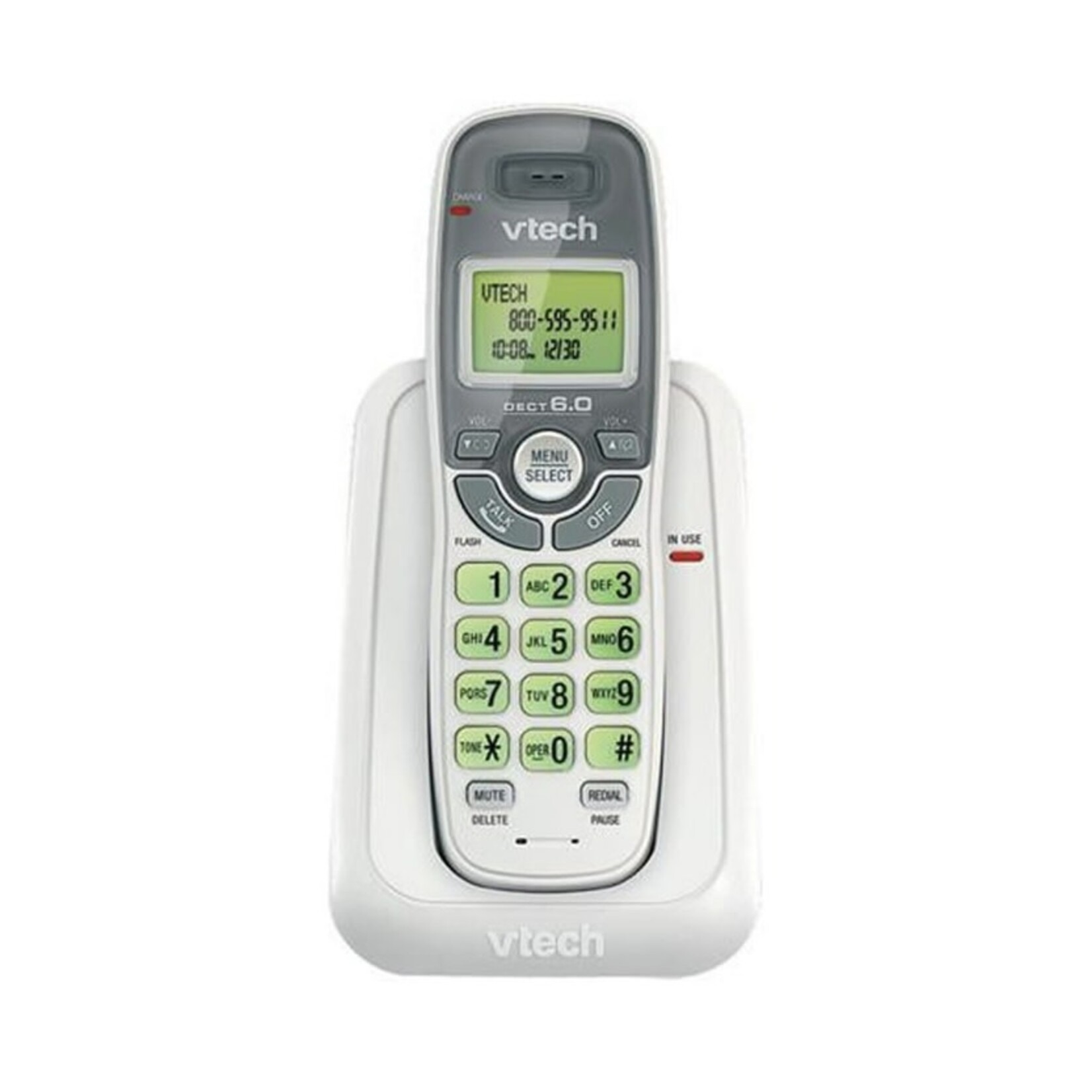 Discount Central VTech CS6114 DECT 6.0 Cordless Phone with Caller ID/Call Waiting, White with 1 Handset
