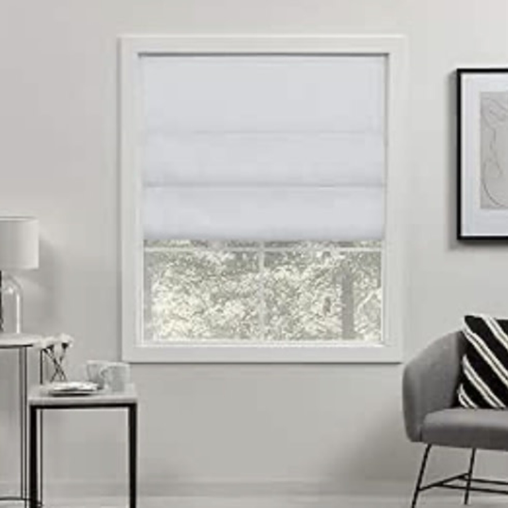 Discount Central Raffrollo Roman shade white 34” w