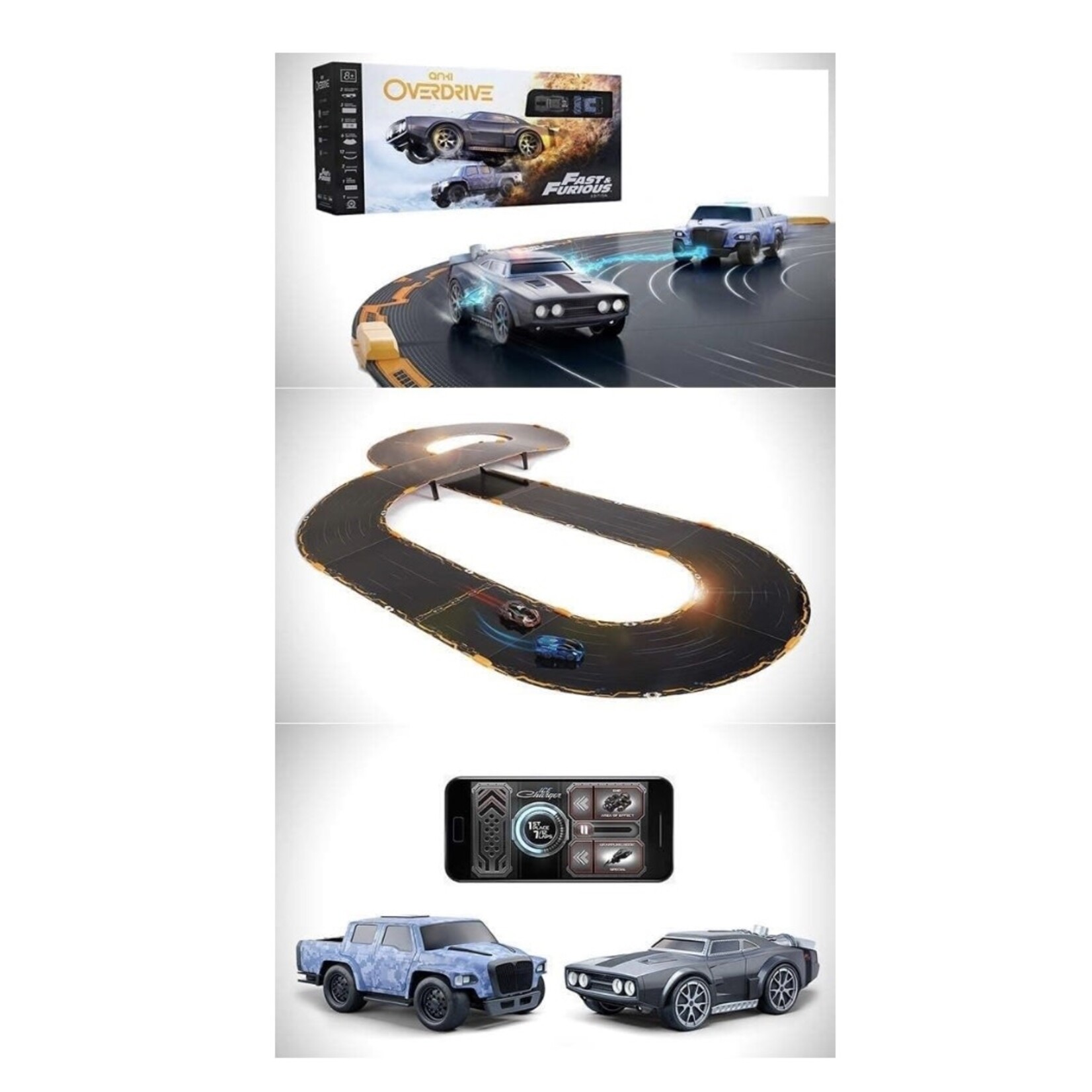 Discount Central Overdrive Starter Set Fast & Furious with NEW Long-Lasting 100mAh Batteries - Includes Tracks, Charger, Two Cars & Accessories for Hours of Fun!